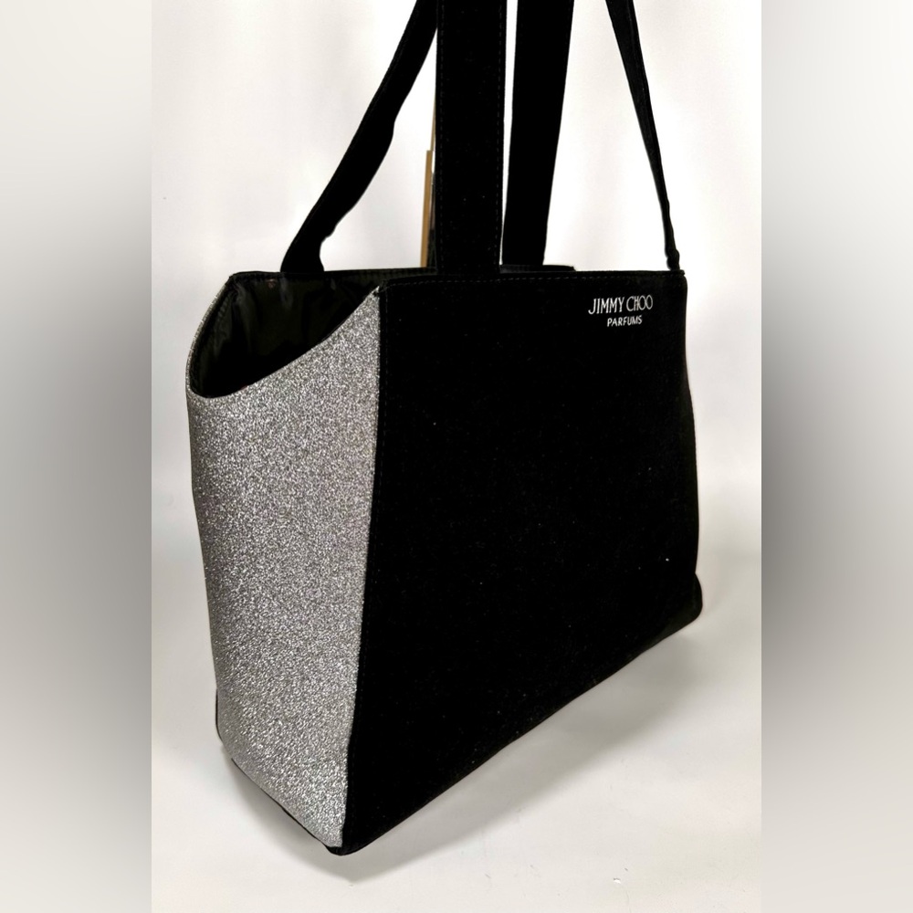 Jimmy Choo Silver Velvet Tote Bag - Picture 3 of 9